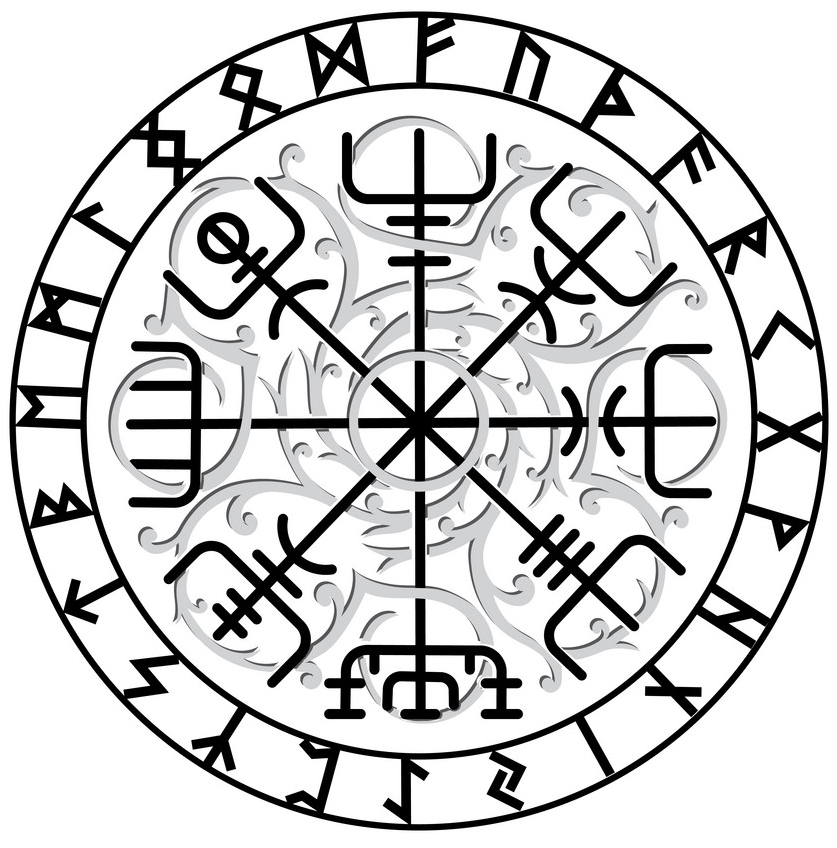 скандинавский компас тату эскиз