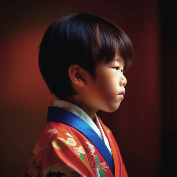 японский мальчик в кимоно